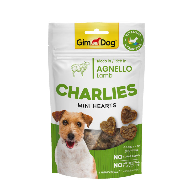 Gimdog CHARLIES Mini Hearts Lamb Treats For Dogs, 70g