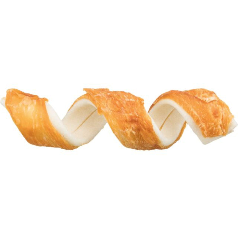 Trixie Denta Fun Curl masticable de pollo, a granel, 15 cm, 35 g/paquete. 50 piezas