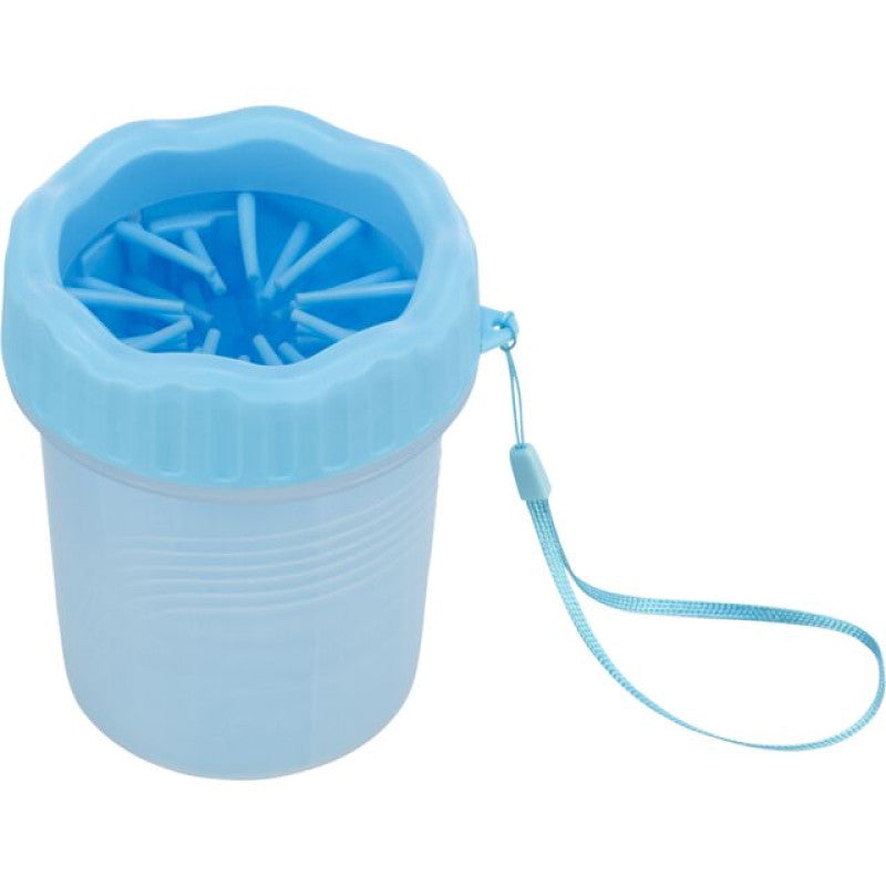 Trixie Paw cleaner, silicone/PP, S–M, blue
