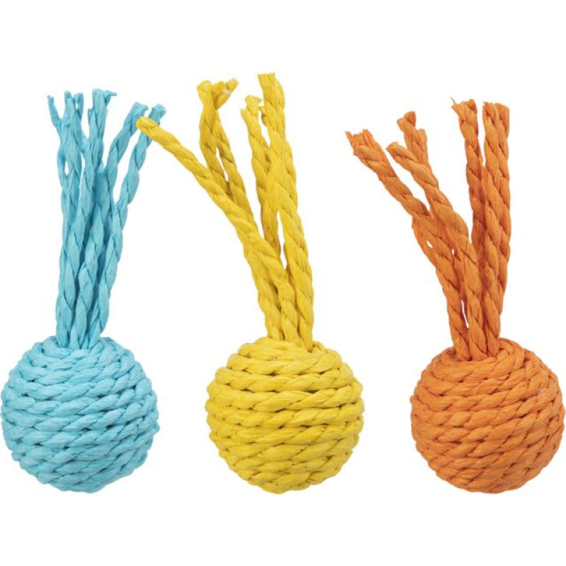 Rotaļlieta kaķiem : Trixie Rattle ball, paper rope, ø 4 × 11 cm, 1 gab