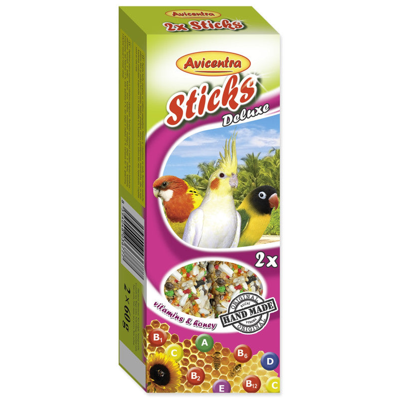 Avicentra Sticks fruit, nutty for small parrots, 2 x55 g