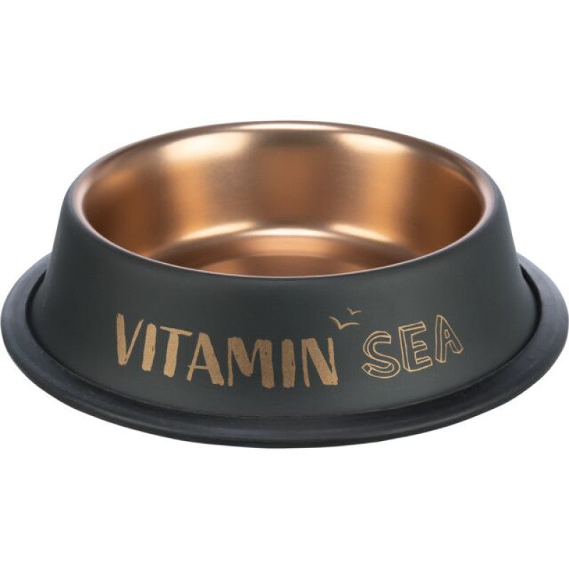 Trixie BE NORDIC bol, acero inoxidable/goma, 0,9 l/ø 23 cm, negro/bronce