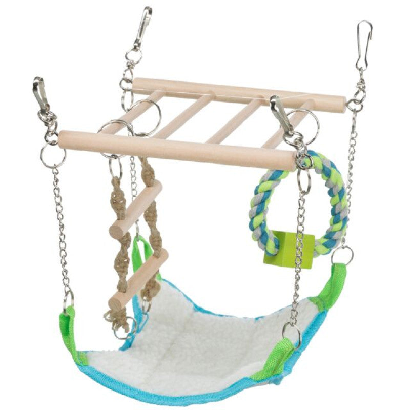 Trixie Suspension bridge, hammock/toy, hamster, wood/rope, 17 × 22 × 15 cm