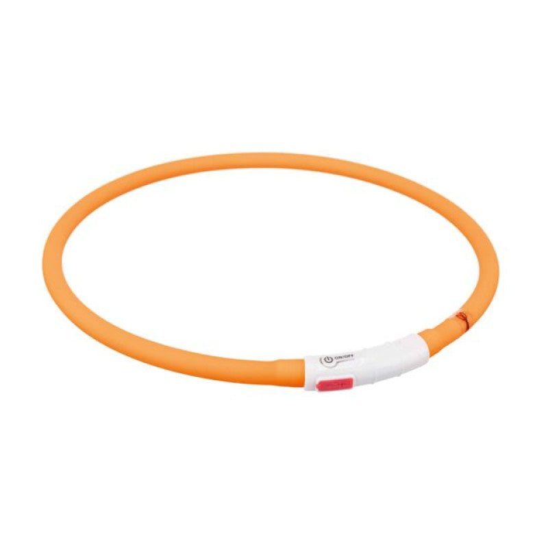 Trixie blixtljusring USB, silikon, XS–XL: 70 cm/ø 10 mm, orange