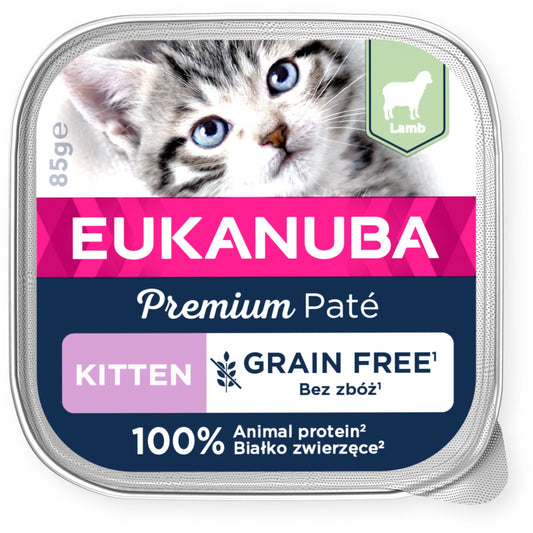 Eukanuba Wet Kitten Food with Lamb, Pate, 85g