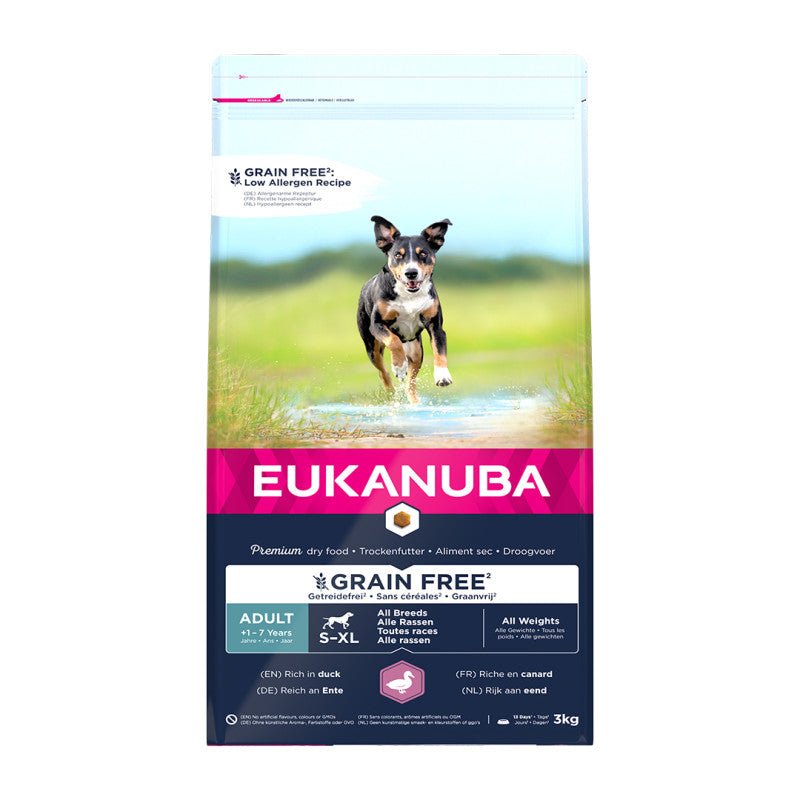 Sausa barība suņiem - Eukanuba Adult All Breed Duck Grain Free, 12 kg