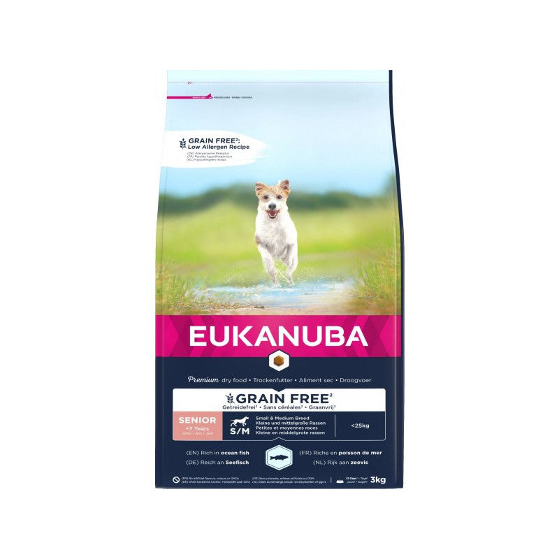 Eukanuba Senior Small and Medium Ocean fish Grain Free, 3 kg