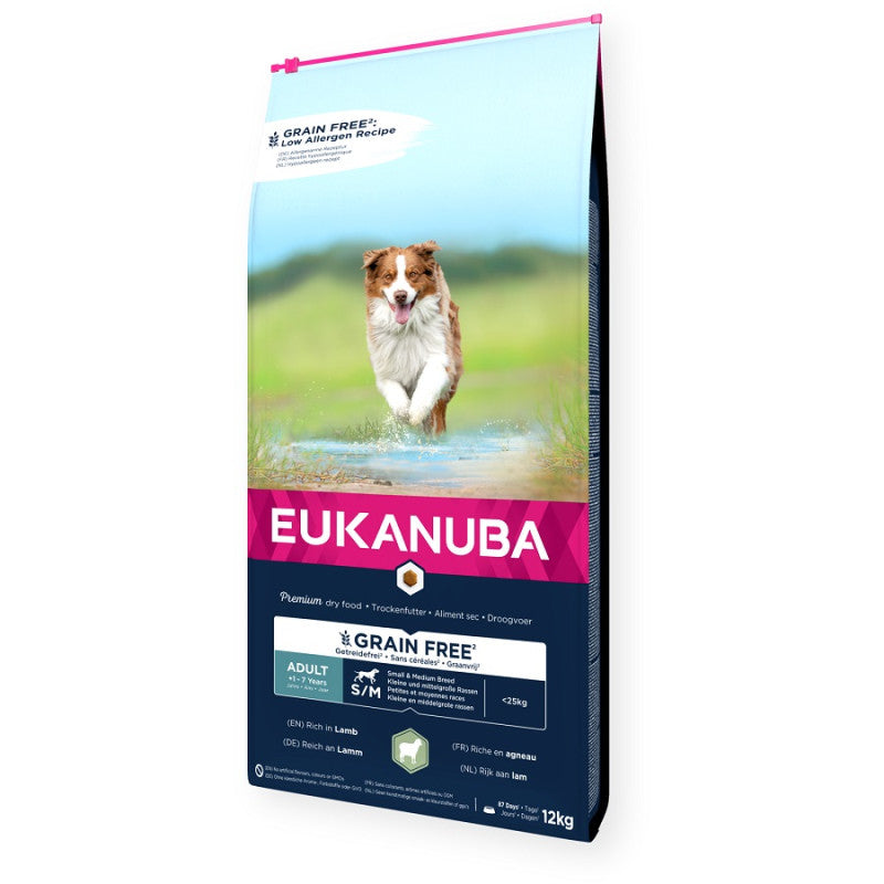 Eukanuba Adult Small and Medium Lamb and Rice Grain Free, 12 kg