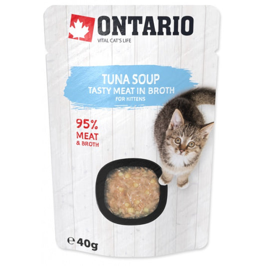 Ontario Soup Kitten mitrā barība kaķēniem ar tunci, 40 g 