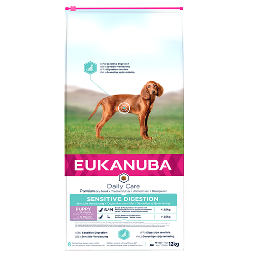 Eukanuba Dry Dog Food Puppy ALL Sensitive Digestion, 12 kg