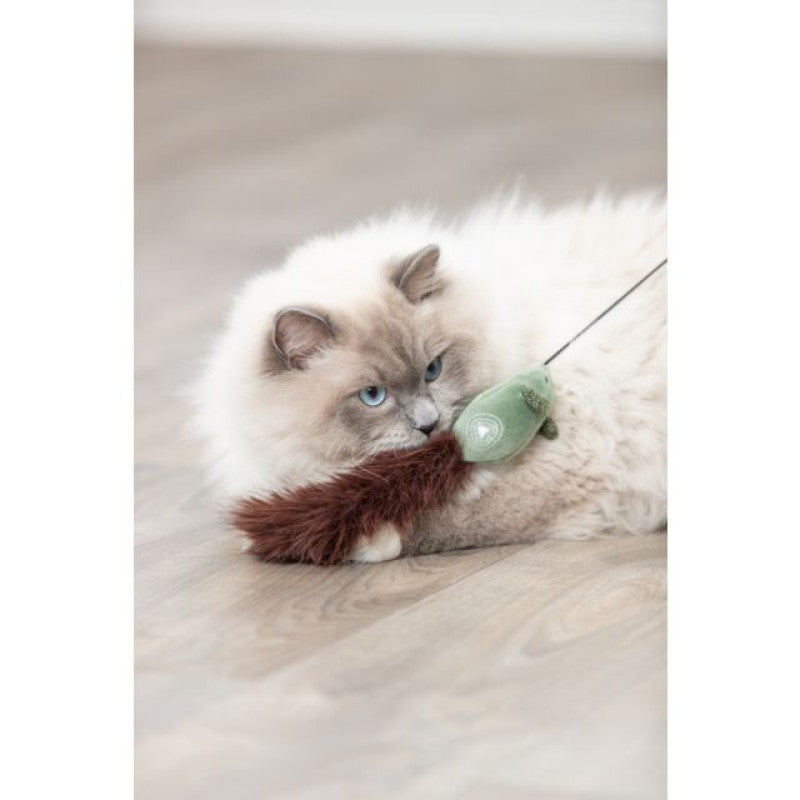 Rotaļlieta kaķiem - Trixie Playing rod mouse, plastic/plush, 46 cm