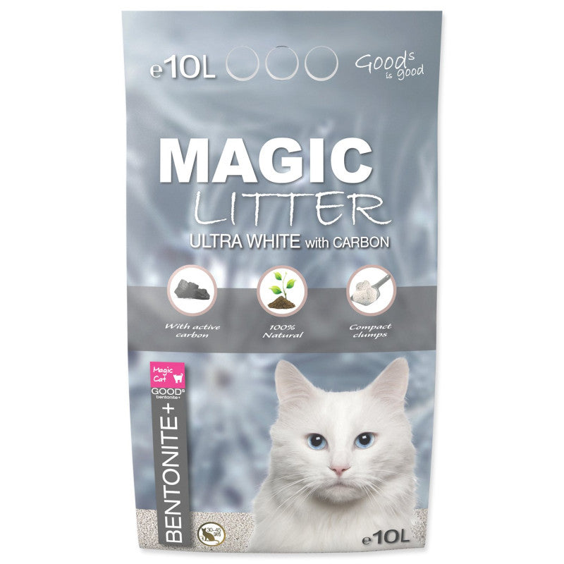 Magic Litter Bentonite Ultra White with Carbon Cat Litter, 10l