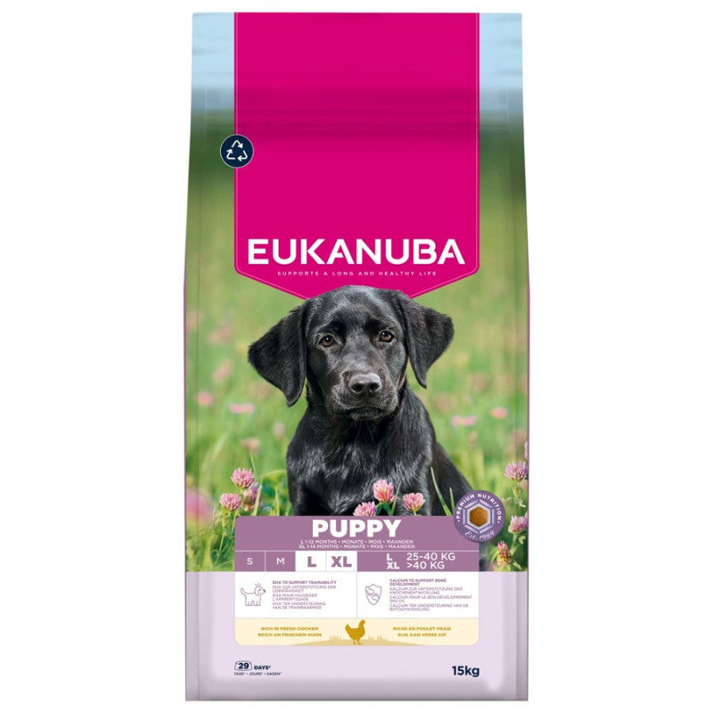 Eukanuba Dry Dog Food Puppy Large Breed Chicken, 15 kg