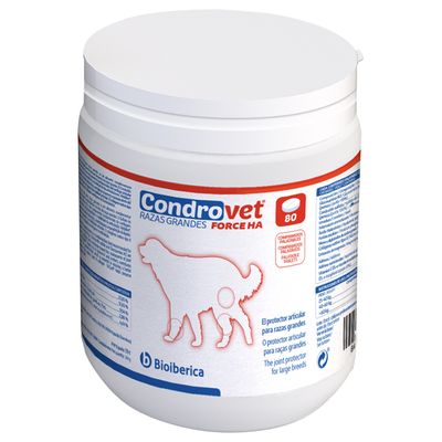 Bioiberica Condrovet Force HA Chondroprotecteur articulaire pour grands chiens, 80 comprimés