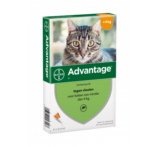 Elanco Advantage™ Traitement anti-puces pour chatons et petits chats (jusqu'à 4 kg), 4 pipettes x 0,4 ml