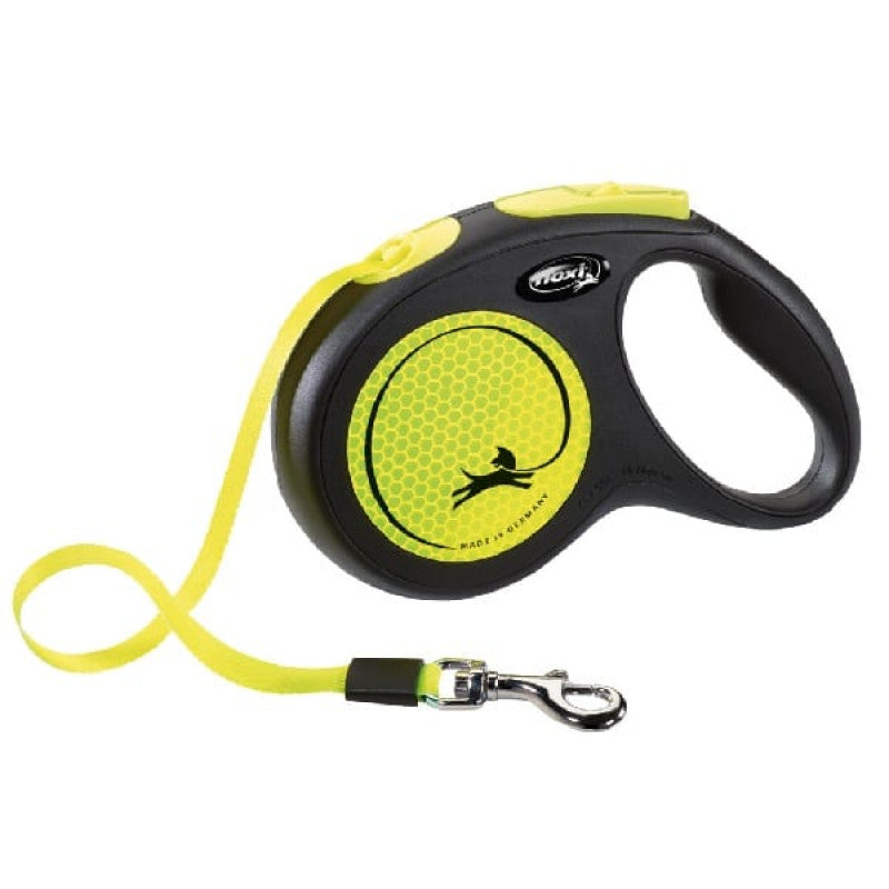 Flexi New CLASSIC Neon, tape leash, XS: 3 m, black/neon