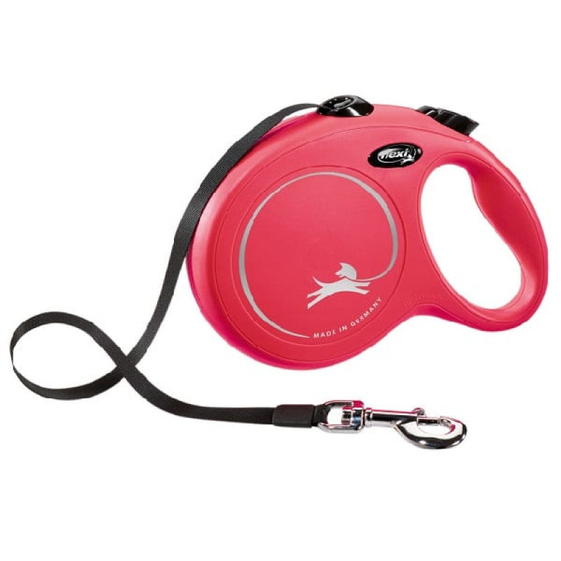 Flexi New Classic, tape leash, L: 5 m, red