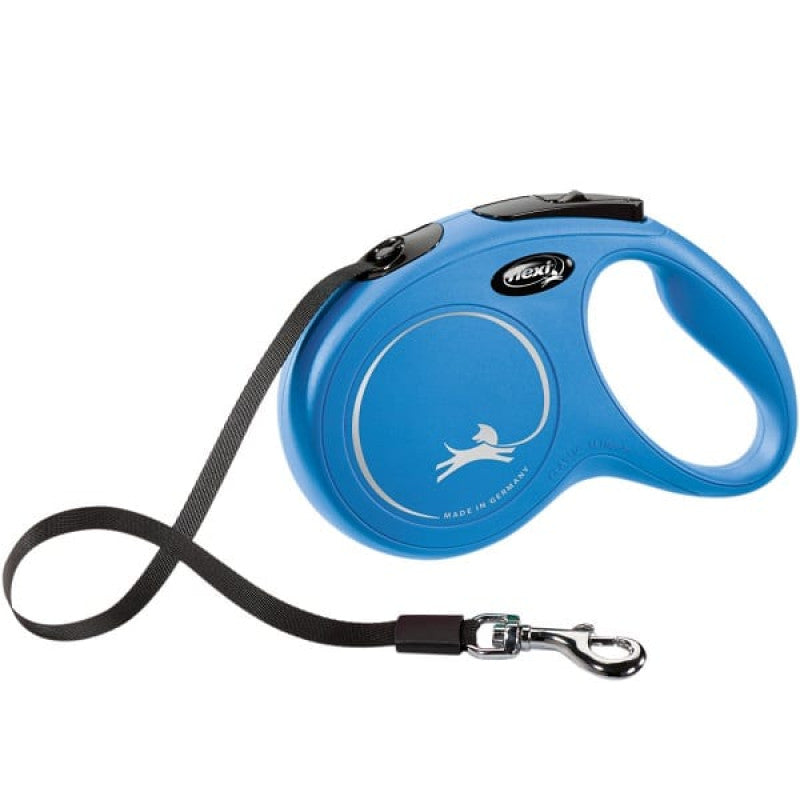 Flexi New Classic, tape leash, L: 5 m, blue
