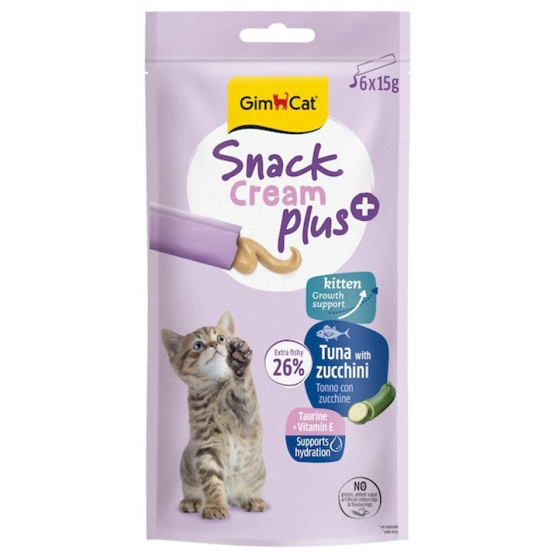 Gimborn Snack Cream Plus with Tuna & Zucchini, Kitten, 6x15g