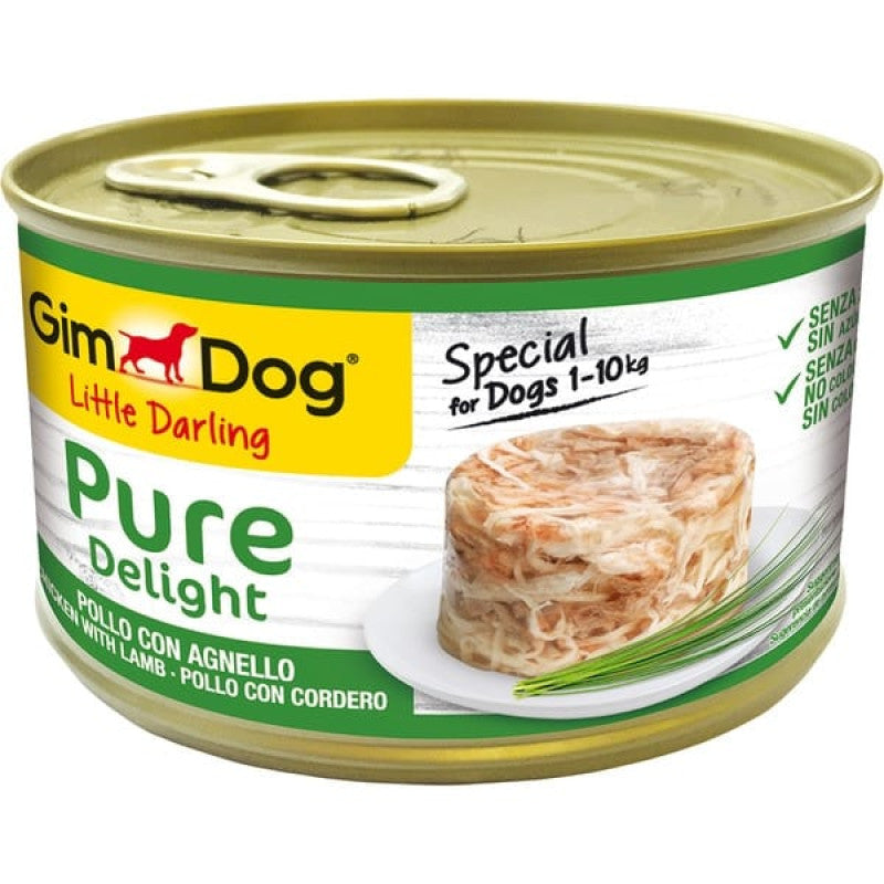 GimDog Nassfutter für Hunde Little Darling Pure Delight mit Huhn und Lamm, 150 g