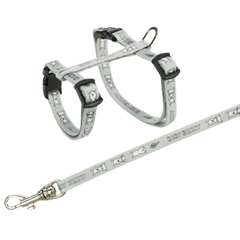 Krūšu siksna un pavada trušiem - Trixie Harness with Lead for Small Rabbits, 20-33cm/8mm, 1.25 m
