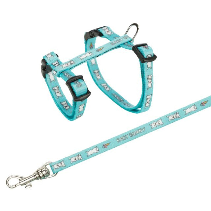 Krūšu siksna un pavada trušiem - Trixie Harness with Lead for Small Rabbits, 20-33cm/8mm, 1.25 m