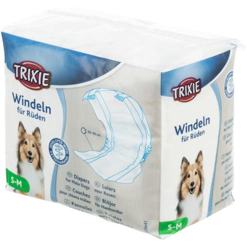 Trixie blöjor för hanhundar, S–M, 30–46, 12 st