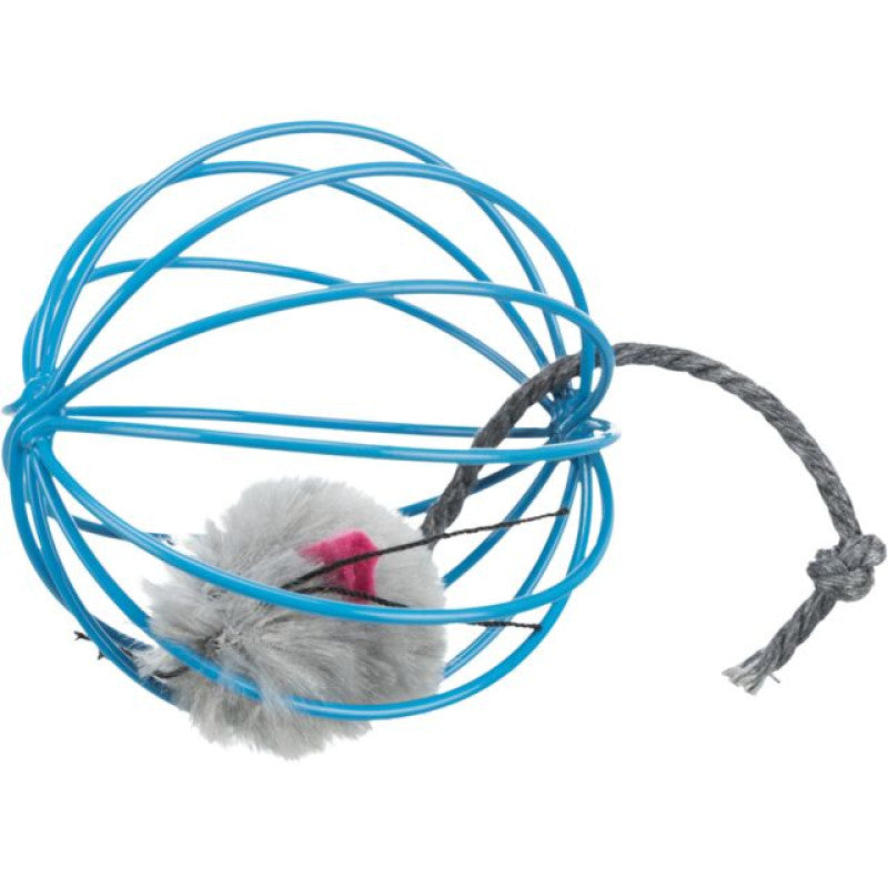 Rotaļlieta kaķiem - Trixie Assortment Plush Mice in a Wire Ball 6cm, 1gab