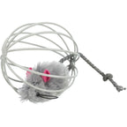 Rotaļlieta kaķiem - Trixie Assortment Plush Mice in a Wire Ball 6cm, 1gab