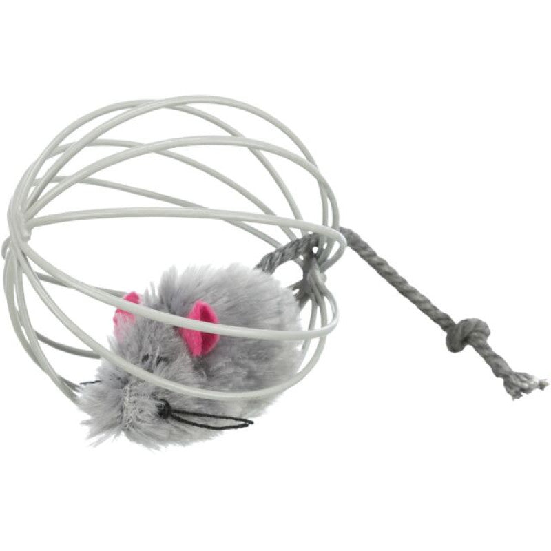 Rotaļlieta kaķiem - Trixie Assortment Plush Mice in a Wire Ball 6cm, 1gab
