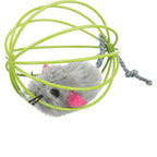 Rotaļlieta kaķiem - Trixie Assortment Plush Mice in a Wire Ball 6cm, 1gab
