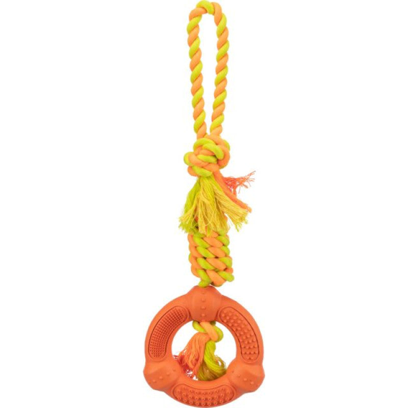 Rotaļlieta suņiem - Trixie Denta Fun Ring on a Rope ø 12/41 cm