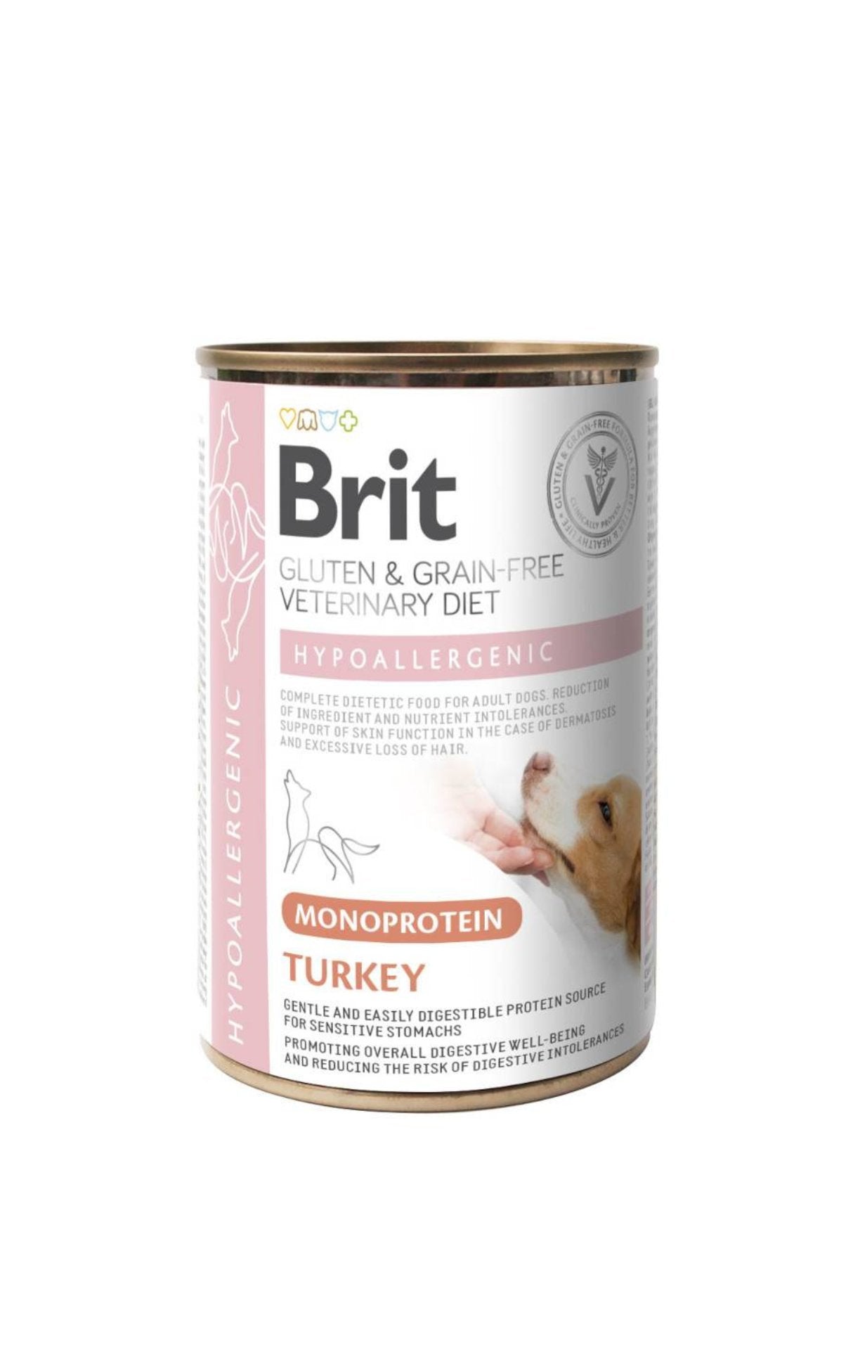 Alimento húmedo para perros Brit Veterinary Grain Free Diets, hipoalergénico, monoproteico con pavo, 400 g