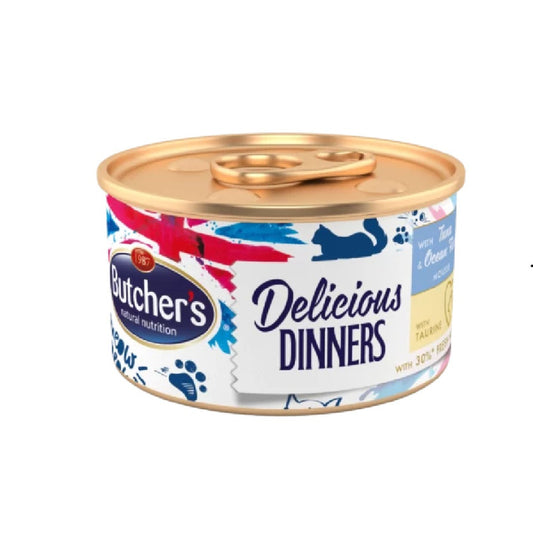 Butchers Wet Cat Food Classic with tuna and sea fish mousse, 85 g