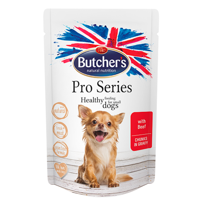 Butchers Wet Dog Food Pro Series with Beef Chunks in Gravy, 100 g