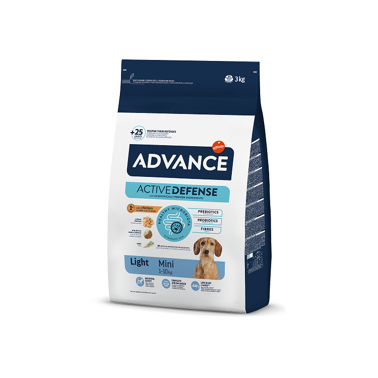 Advance Dog Mini Light Dry Dog Food With Chicken and Rice, 3kg