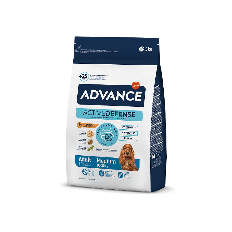 Advance Dog Medium Adult Dry Dog Food With Chicken, 3kg