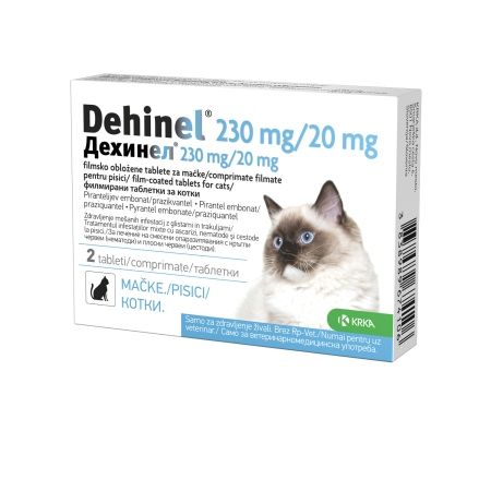 KRKA Dehinel Cat 230 mg/20 mg attārpošanas līdzeklis kaķiem, 1gb