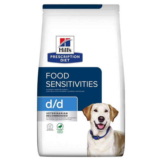 Hill's Prescription Diet d/d Food Sensitivities Sausā barība suņiem ar pīli un kartupeļiem barības nepanesības gadījumā, 1,5kg