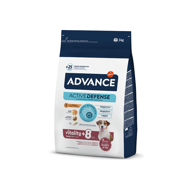 Advance Dog Mini Senior Dry Dog Food With Chicken and Rice, 3kg