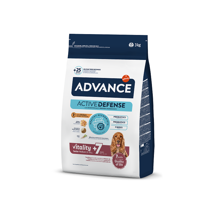 Advance Dog Medium Senior Dry Dog Food With Chicken, 3kg