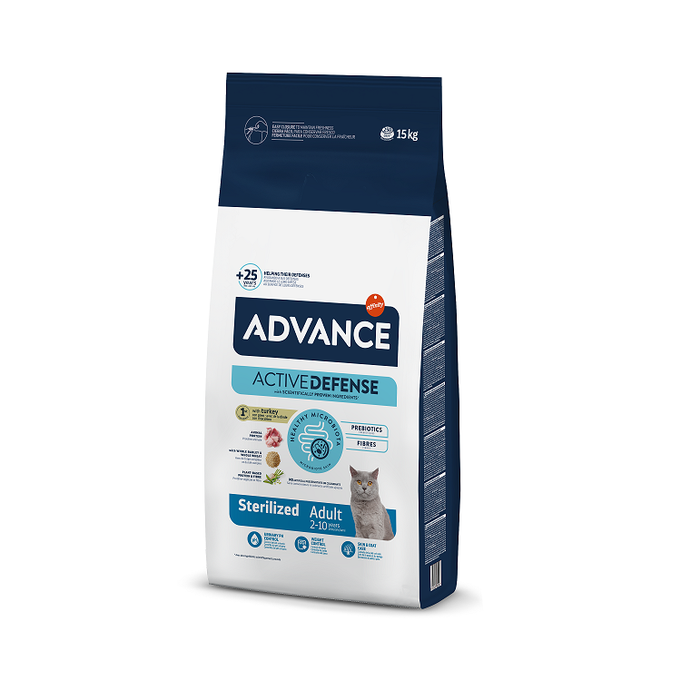 Advance Croquettes pour Chat Stérilisé à la Dinde, 13kg+2kg