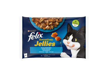 Purina FELIX SENSATIONS JELLIES Wet Cat Food Fish Selection 4*85g