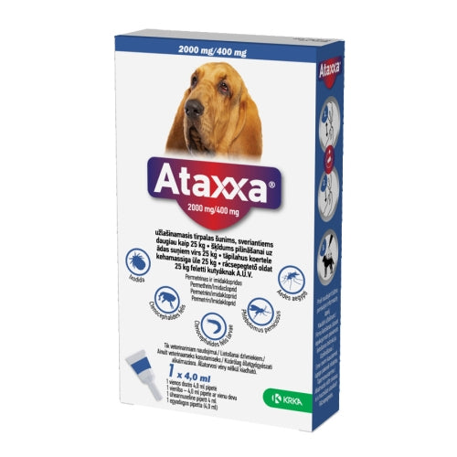 KRKA Ataxxa 2000 mg / 400 mg skin application solution for dogs over 25 kg