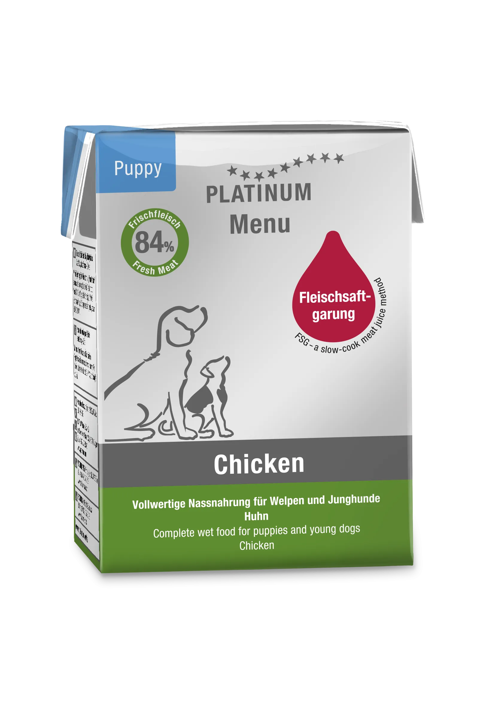 Platinum Menu Mitrā barība kucēniem ar vistu, 375g