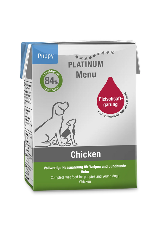 Platinum Menu Mitrā barība kucēniem ar vistu, 375g