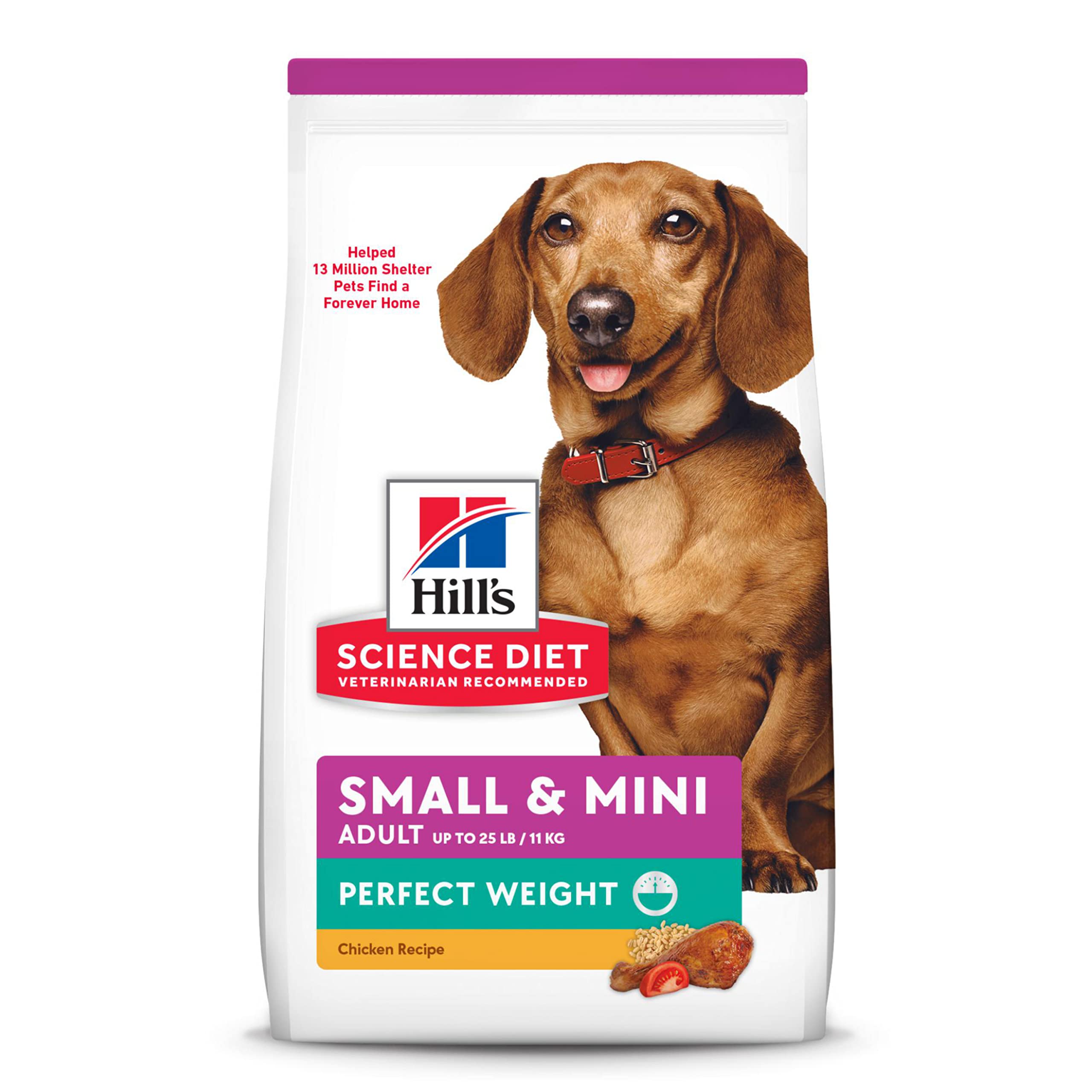 Hill's Science Plan Perfect Weight Adult Small & Mini Breed Trockenfutter für Hunde mit Huhn, 1,5 kg