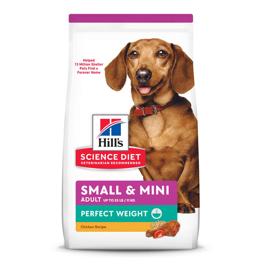 Hill's Science Plan Perfect Weight Adult Small & Mini Breed Sausā barība pieaugušiem suņiem ar vistu, 1.5kg