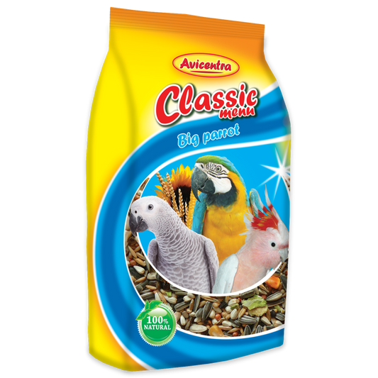 Barība lielajiem papagaiļiem – AVICENTRA standard feed for big parrots 1kg