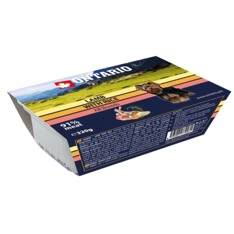 Ontario Wet Dog Food with Alucup Lamb and vegetable, 320 g